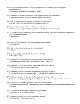 2CIENTAS PREGUNTAS ONCOLOGICAS OCTAVO DE