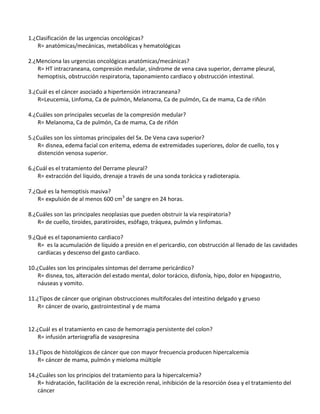 2CIENTAS PREGUNTAS ONCOLOGICAS OCTAVO DE