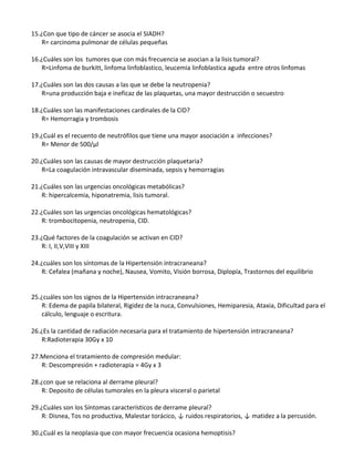 2CIENTAS PREGUNTAS ONCOLOGICAS OCTAVO DE