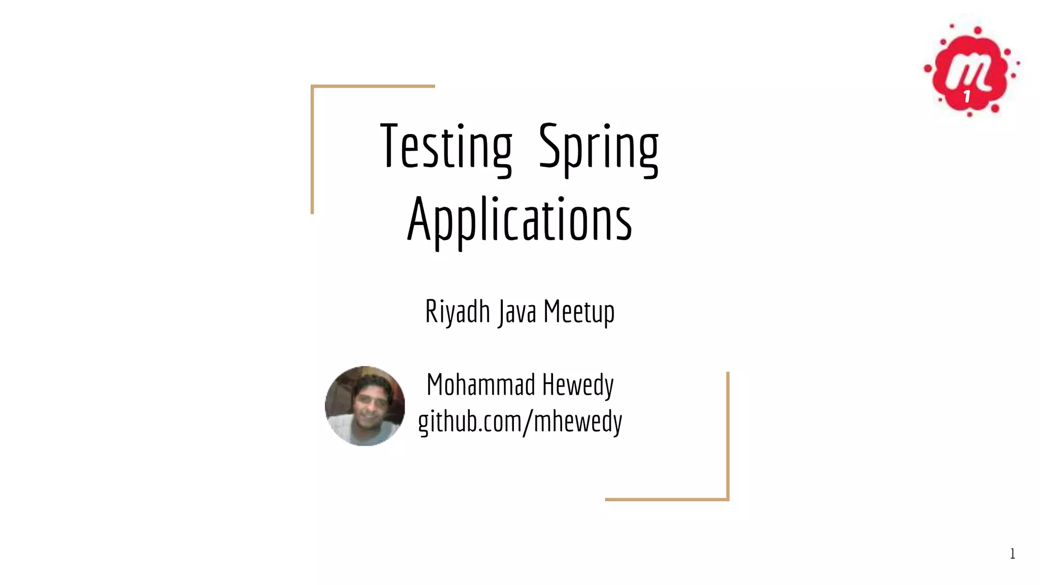 Testing Spring Applications | PPT