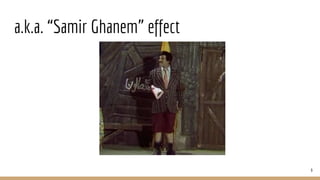 a.k.a. “Samir Ghanem” effect
9
 