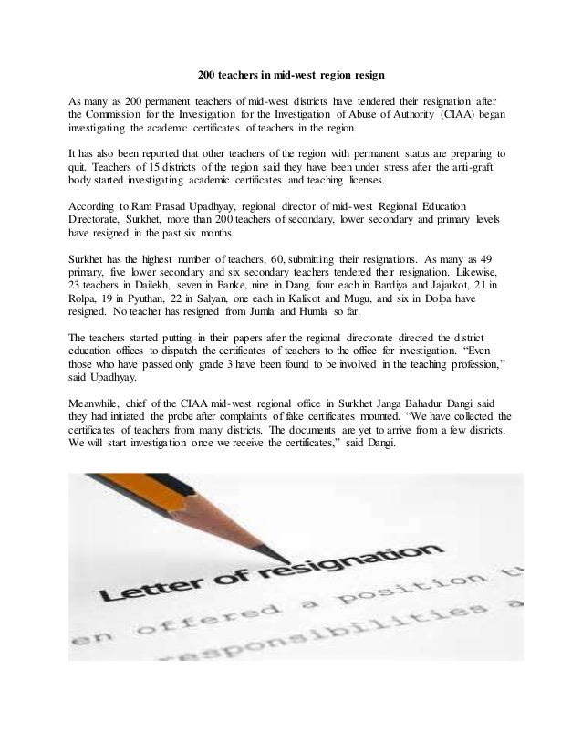 tendered resignation