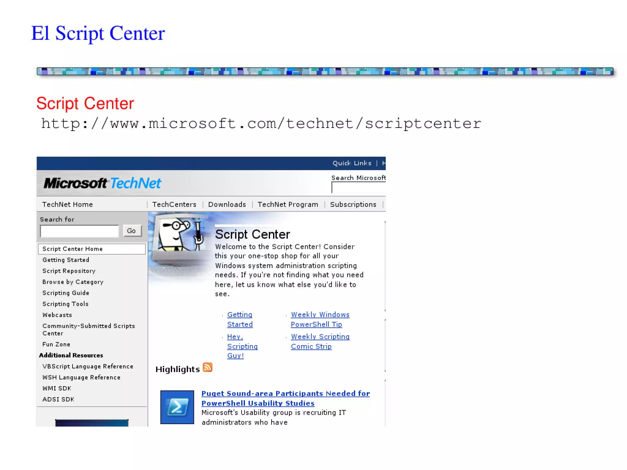 Scripting en entornos Windows - Conceptos básicos