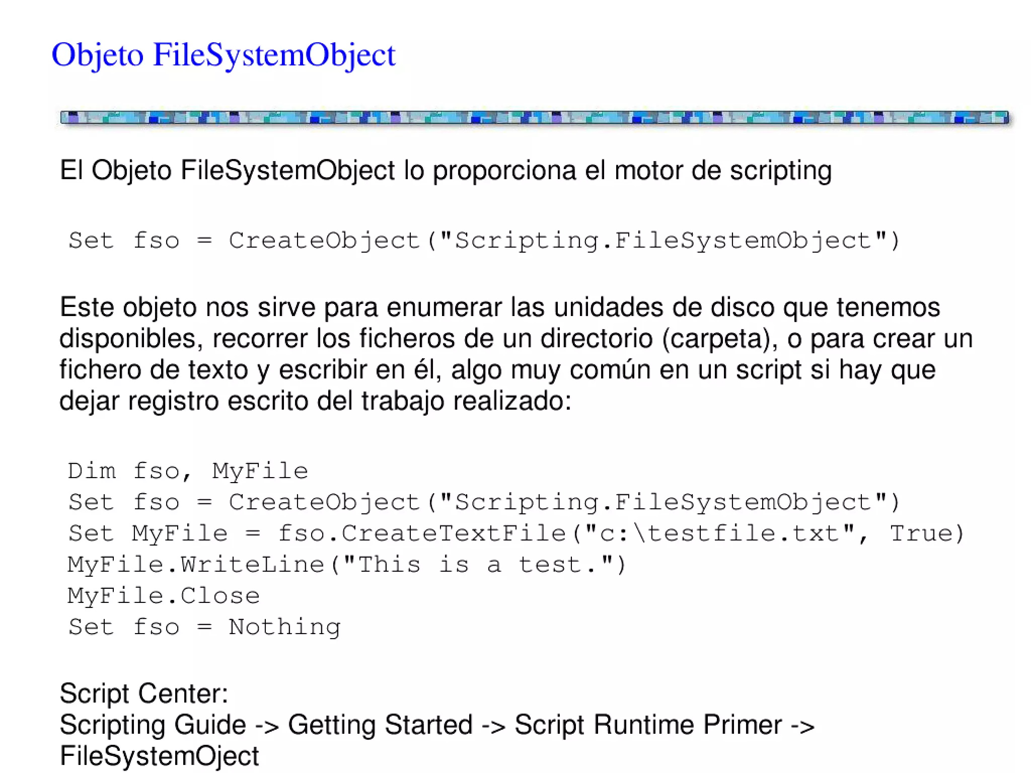 Scripting en entornos Windows - Conceptos básicos