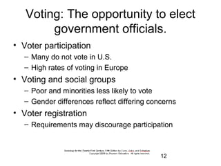 12
Romantic Love
• Romantic loveAn important incentive to marry
– Love provides a source of support
– Strong commitment to each other
An emotional identification between two individuals
– Intense
– Convinced they cannot live without each other
• Not considered important for marriage until 20th
century
• Other Basis for marriage?
– Arranged Marriages ?
• Economic Basis
• Political basis
– Other ??
 