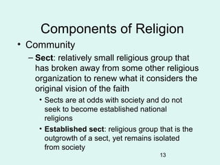 Religious Sects Example 201.16 religious institutions | PPT