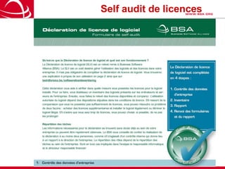 Formalisez un code de conduiteInventariserFaites un inventaire des logiciels déployés et des licences Répétez régulièrementGérerArchivez les informations de licencesDéterminez ce dont vous avez réellement besoinOptimisez les formules d’achatNommez un (des) responsable(s)