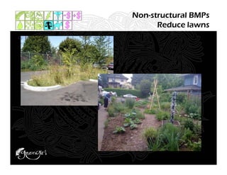 Non-structural BMPs
      Reduce lawns
 