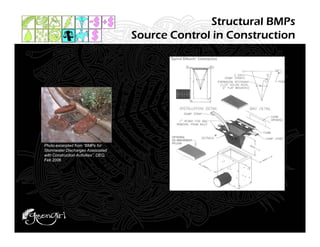 Structural BMPs
                                      Source Control in Construction




Photo excerpted from “BMPs for
Stormwater Discharges Associated
with Construction Activities”, DEQ,
Feb 2006
 