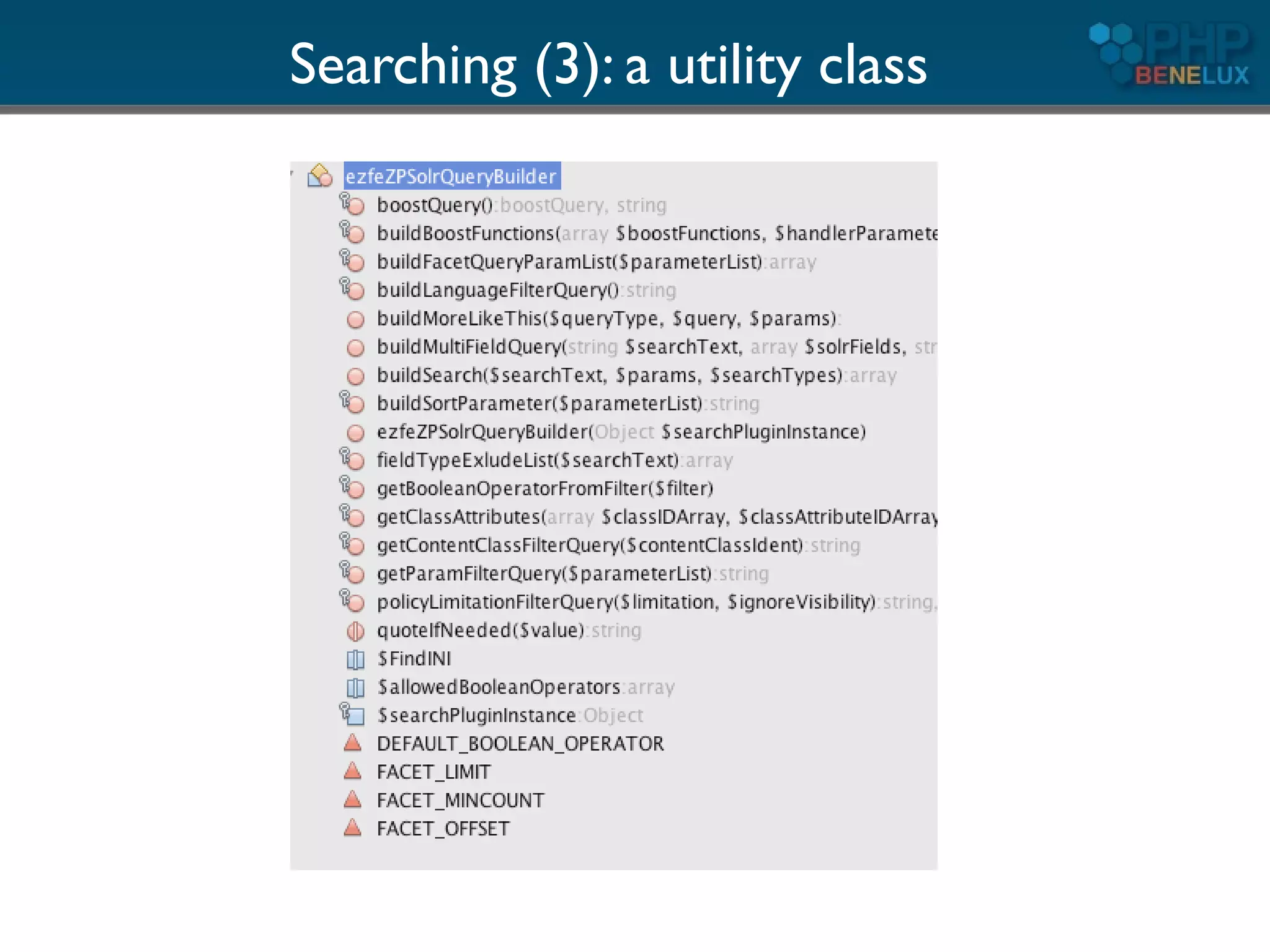 Searching (3): a utility class
 