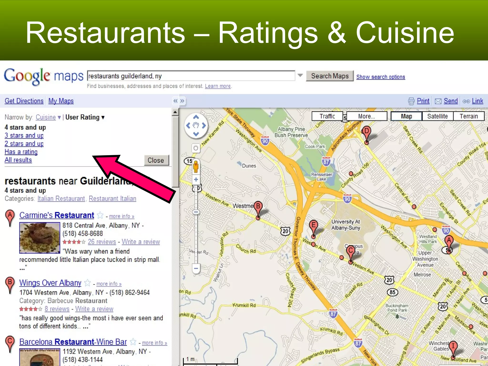 Restaurants – Ratings & Cuisine  