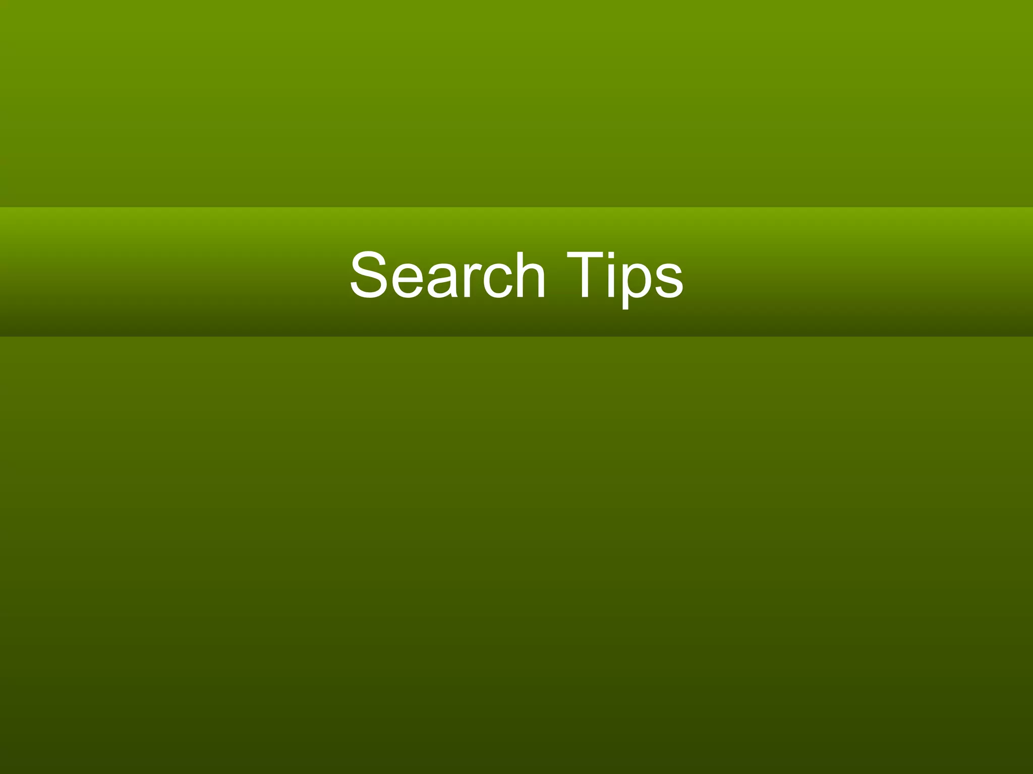 Search Tips 