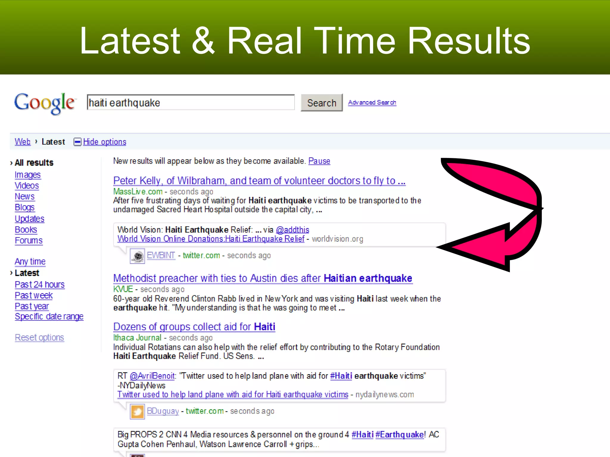 Latest & Real Time Results 