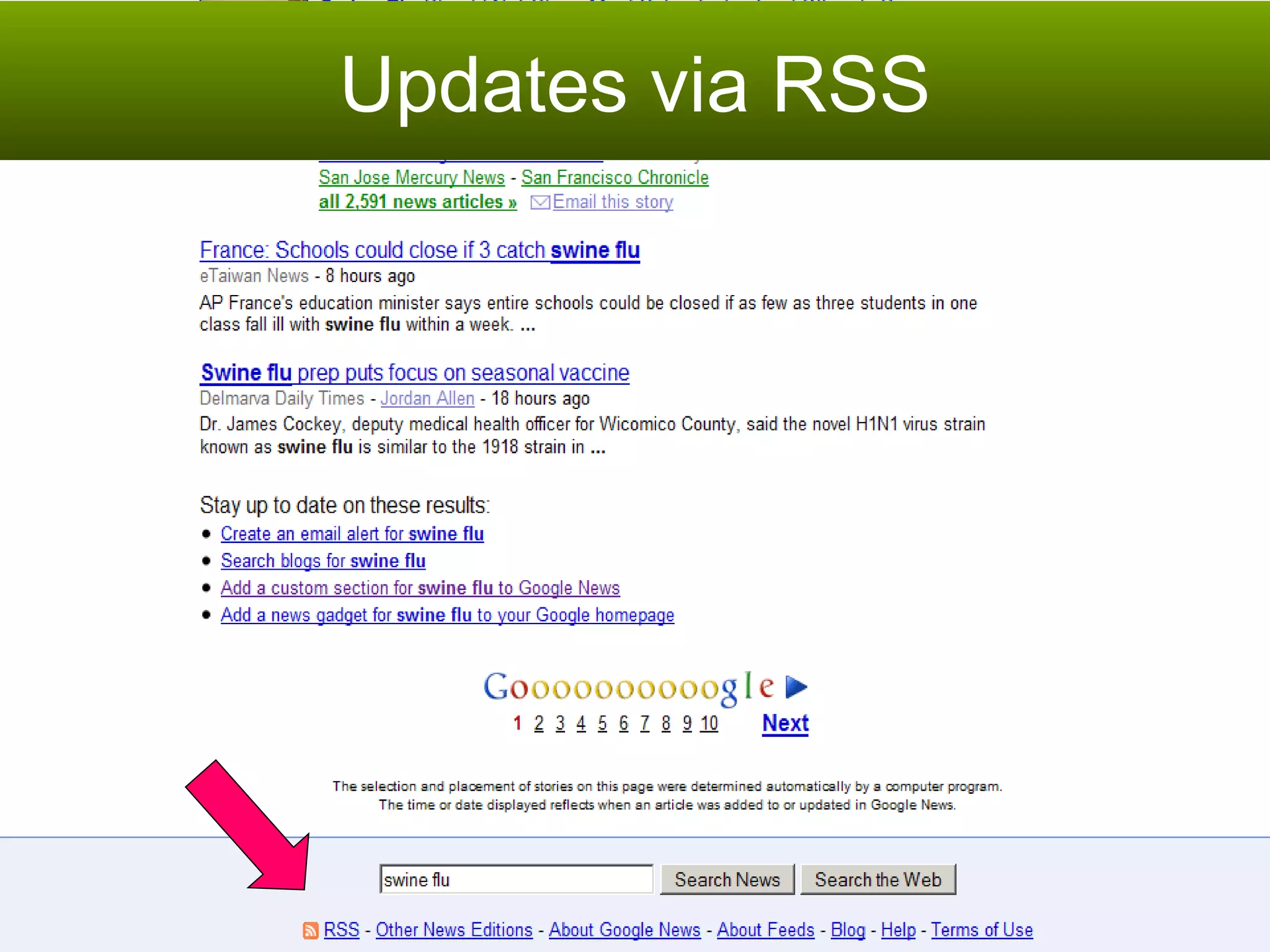 Updates via RSS 