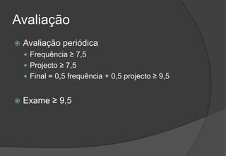 AvaliaçãoAvaliação periódicaFrequência ≥ 7,5Projecto ≥ 7,5Final = 0,5 frequência + 0,5 projecto ≥ 9,5Exame ≥ 9,52009/201037Engenharia do Software I