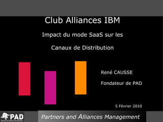 Club Alliances IBM Impact du mode SaaS sur les Canaux de Distribution René CAUSSE Fondateur de PAD 5 Février 2010 Partners and  A lliances Management 