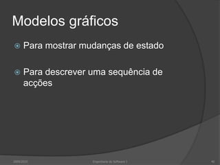 Requisito do LIBSYS“O LIBSYS fornecerá um sistema contabilístico que manterá registos de todos os pagamentos efectuados pelos utilizadores do sistema. Os gestores do sistema poderão configurar este sistema de modo a que utilizadores regulares possam ser beneficiados com preços especiais.”2009/201030Engenharia do Software I