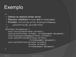 Alternativas à especificação em linguagem natural 2009/201034Engenharia do Software I