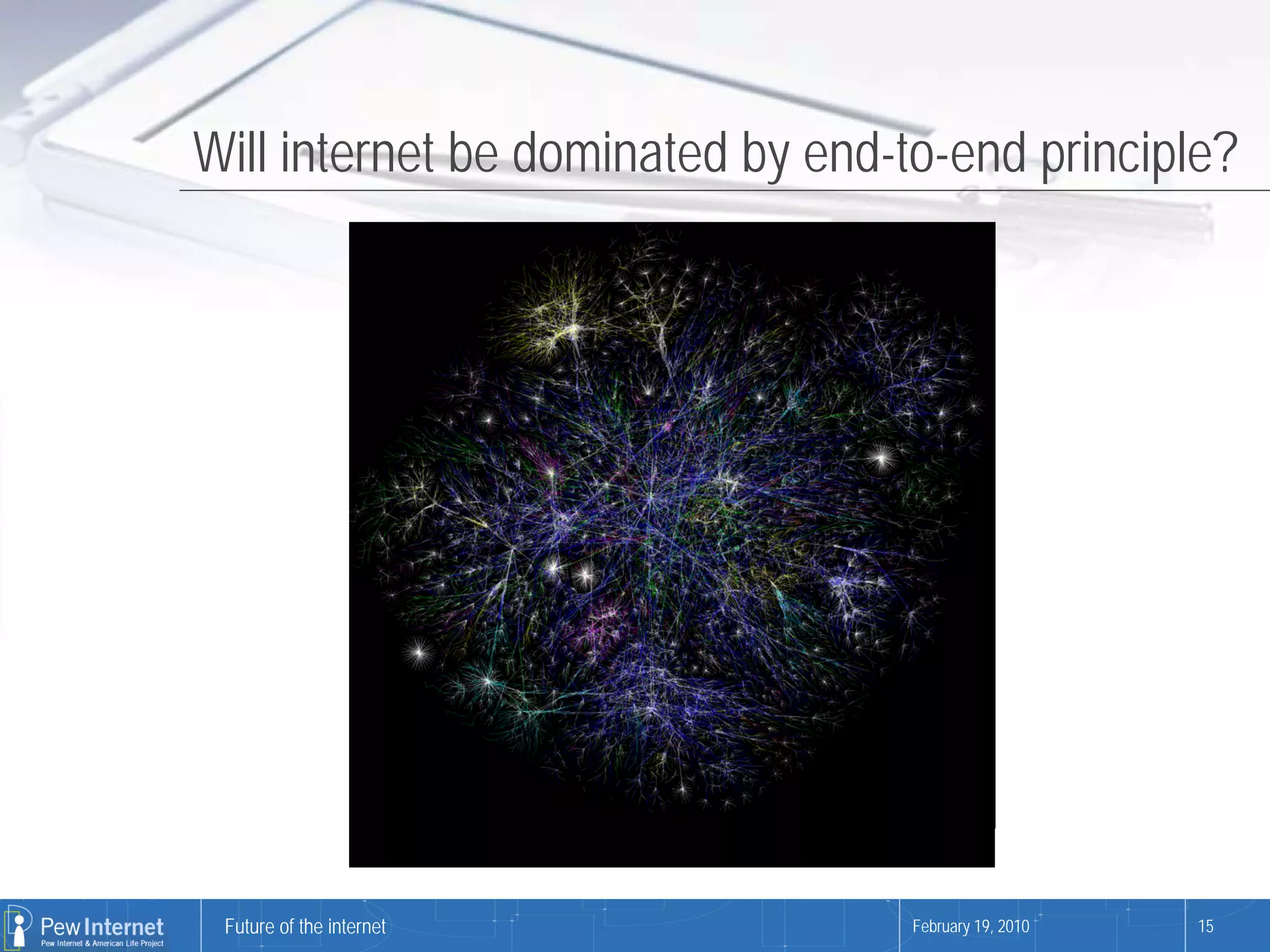 Will internet be dominated by end-to-end principle?




 Future of the internet            February 19, 2010   15
 