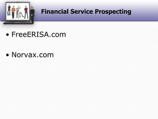 Financial Service ProspectingFreeERISA.comNorvax.com