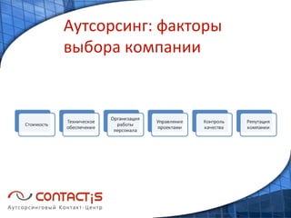 Аутсорсинг: факторы выбора компании 