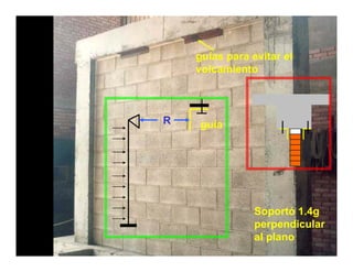 guías para evitar el
    volcamiento



R   guía




                Soportó 1.4g
                perpendicular
                       di l
                al plano
 