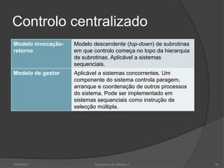 Controlo centralizado2009/2010Engenharia do Software I44