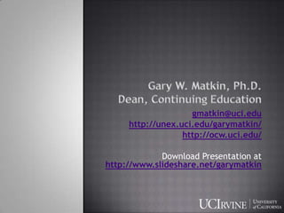 OER AND OCW AS NATIONAL POLICY