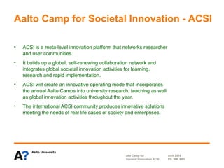 Aalto Camp for Societal Innovation Proto | PPT