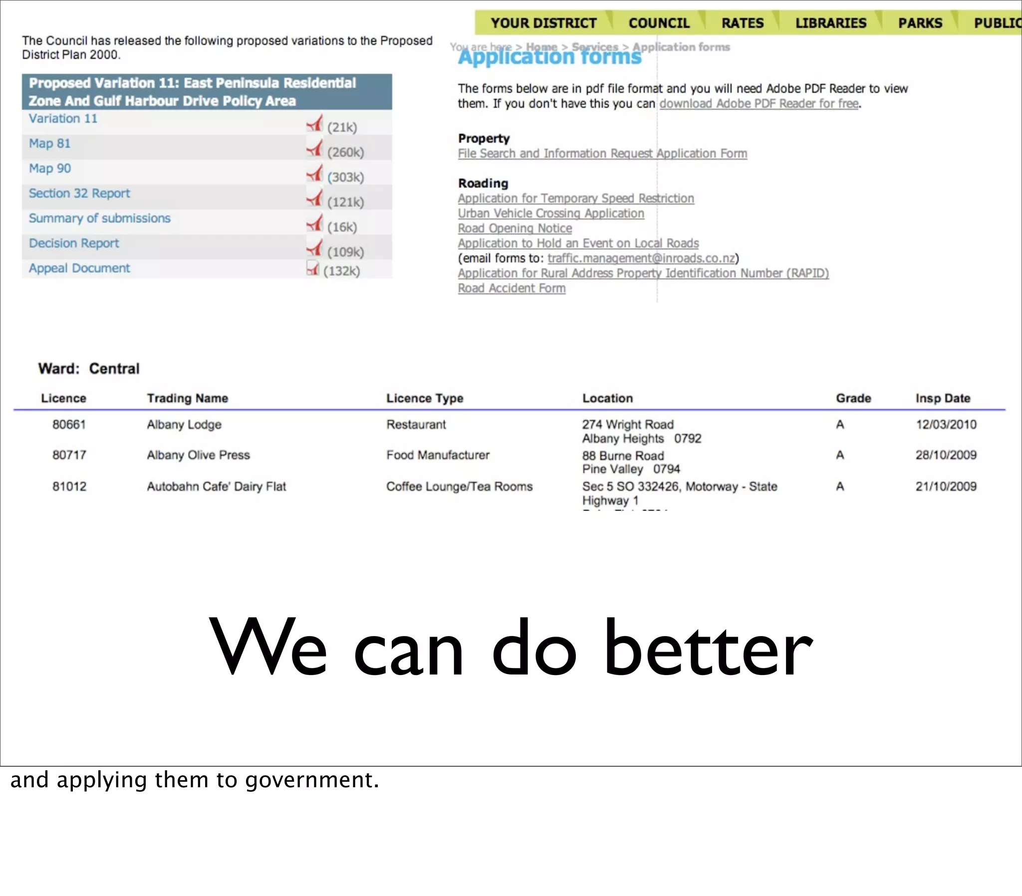 We can do better
and applying them to government.
 