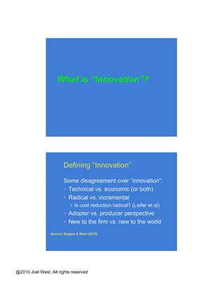 Today’s Story Traditional and distributed innovation Similarities and differences Emerging areas of research and practice Conclusions 