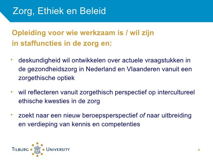 Religiewetenschappen / master Zorg, Ethiek en Beleid / Tilburg Univer…