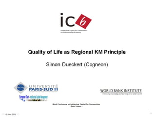 QoL as Regional KM Principle 