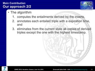 Incremental Reasoning on Streams and Rich Background Knowledge | PPT