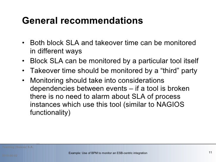 Example Use of BPM to monitor an ESBcentric integration