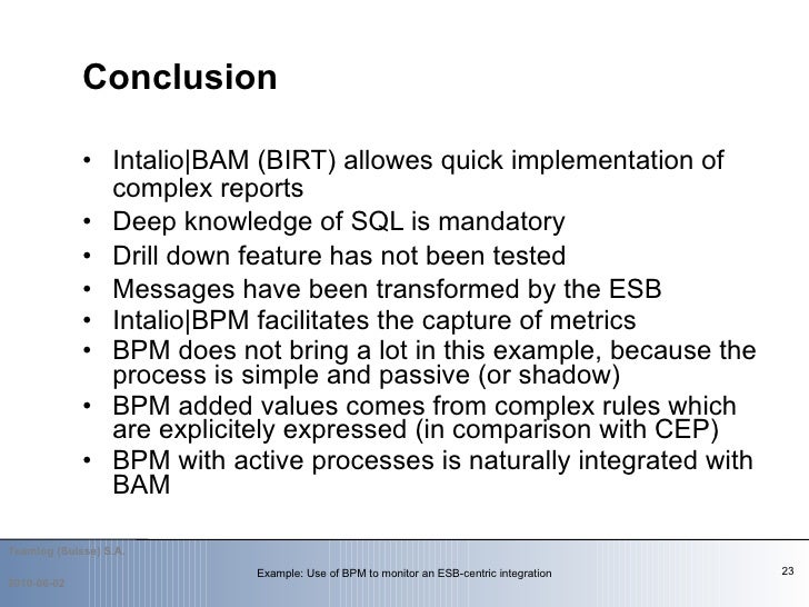 Example Use of BPM to monitor an ESBcentric integration