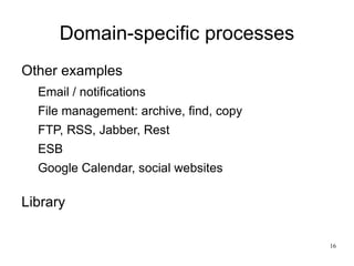 Entire life cycle We focus on  executable  processes 