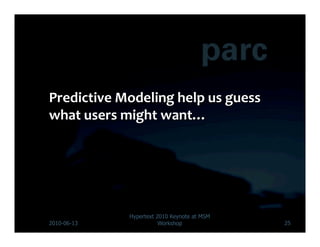 Hypertext 2010 Keynote at MSM
2010-06-13              Workshop             25
 