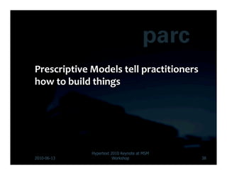 Hypertext 2010 Keynote at MSM
2010-06-13              Workshop             38
 