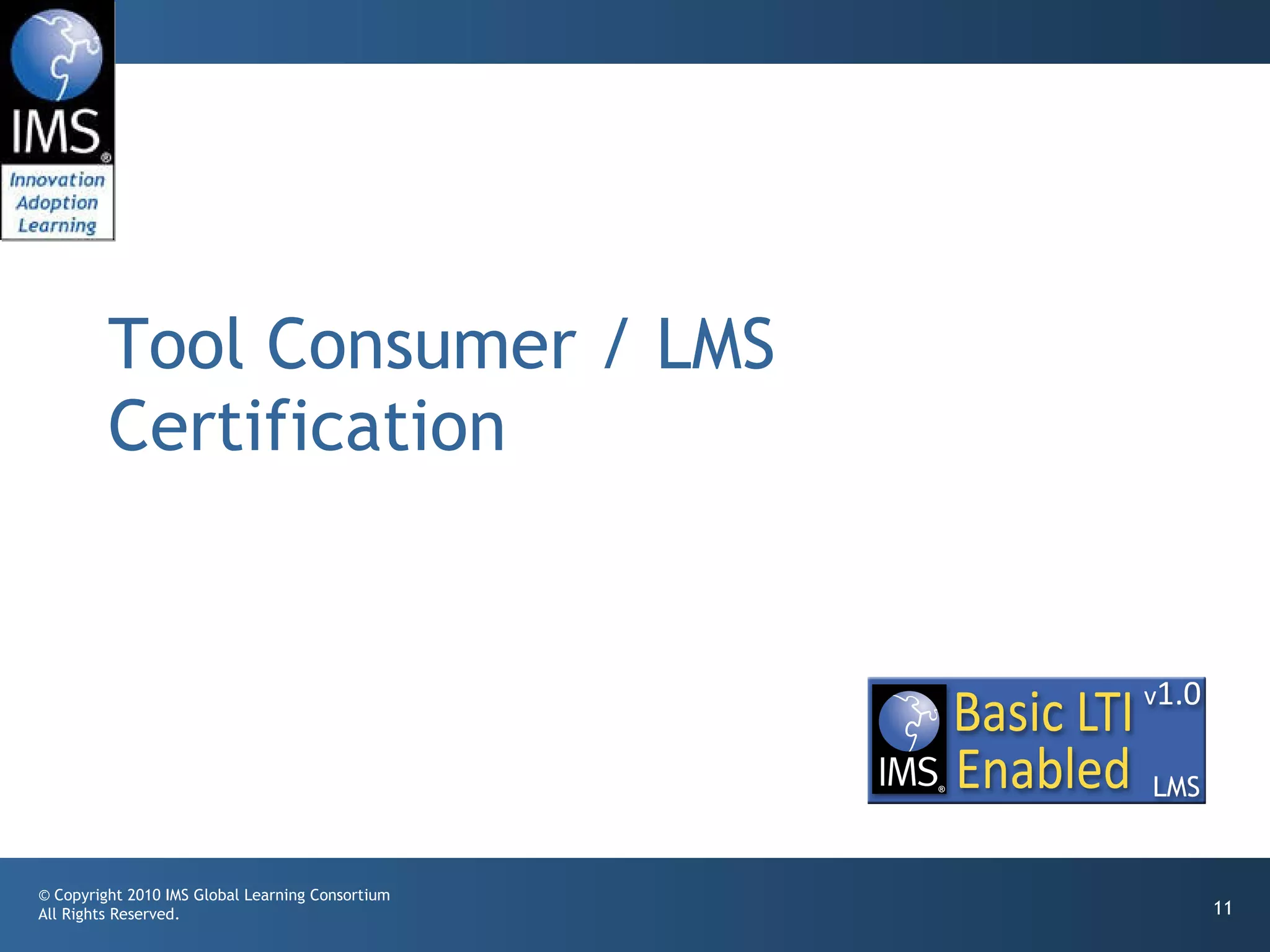 Tool Consumer / LMS Certification 