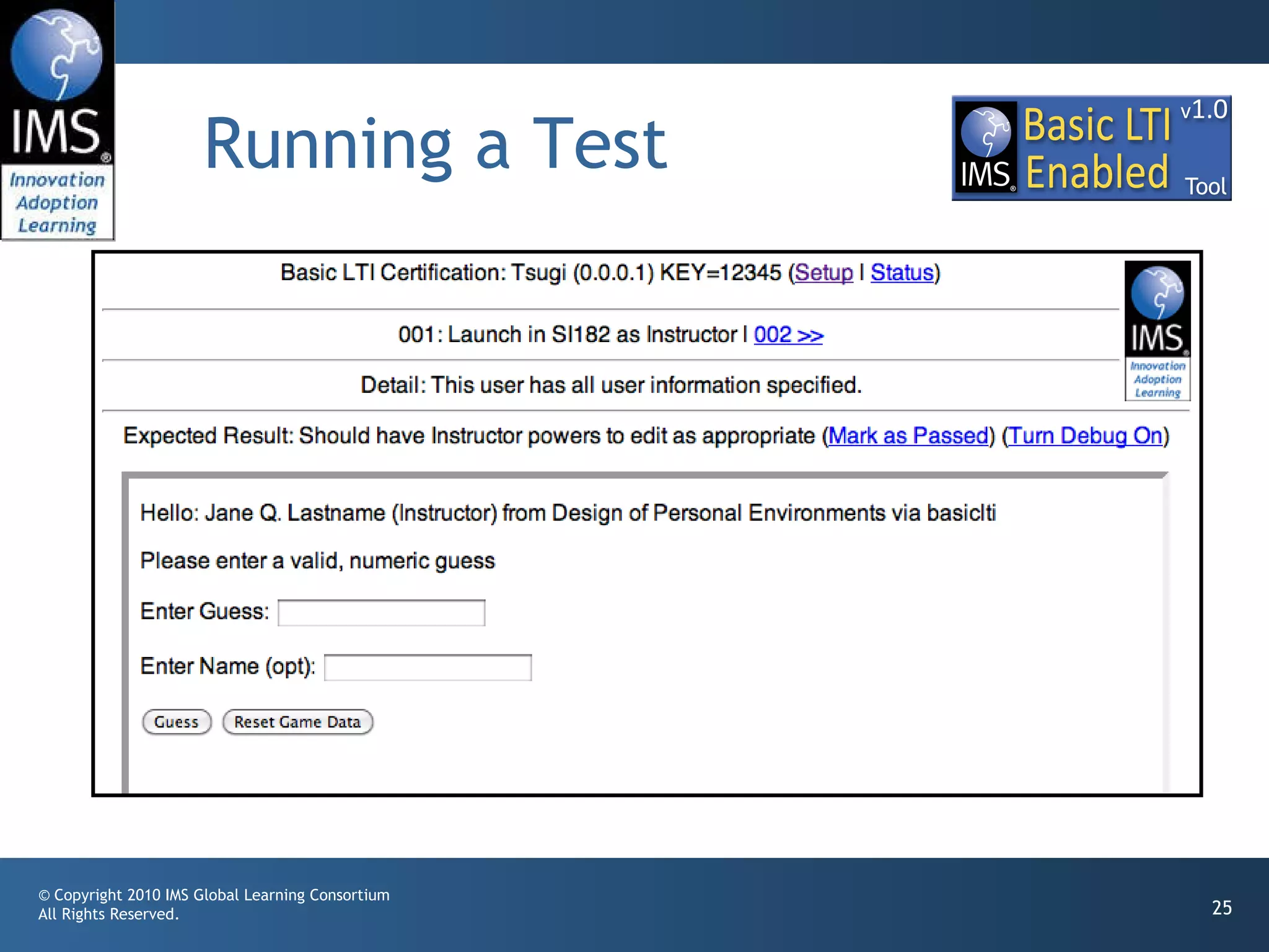 Running a Test 