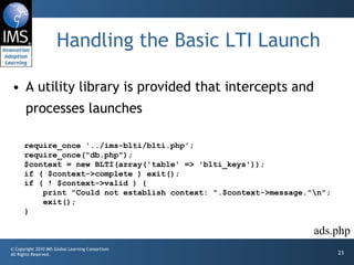 Building PHP Applications for IMS Basic LTI | PPT