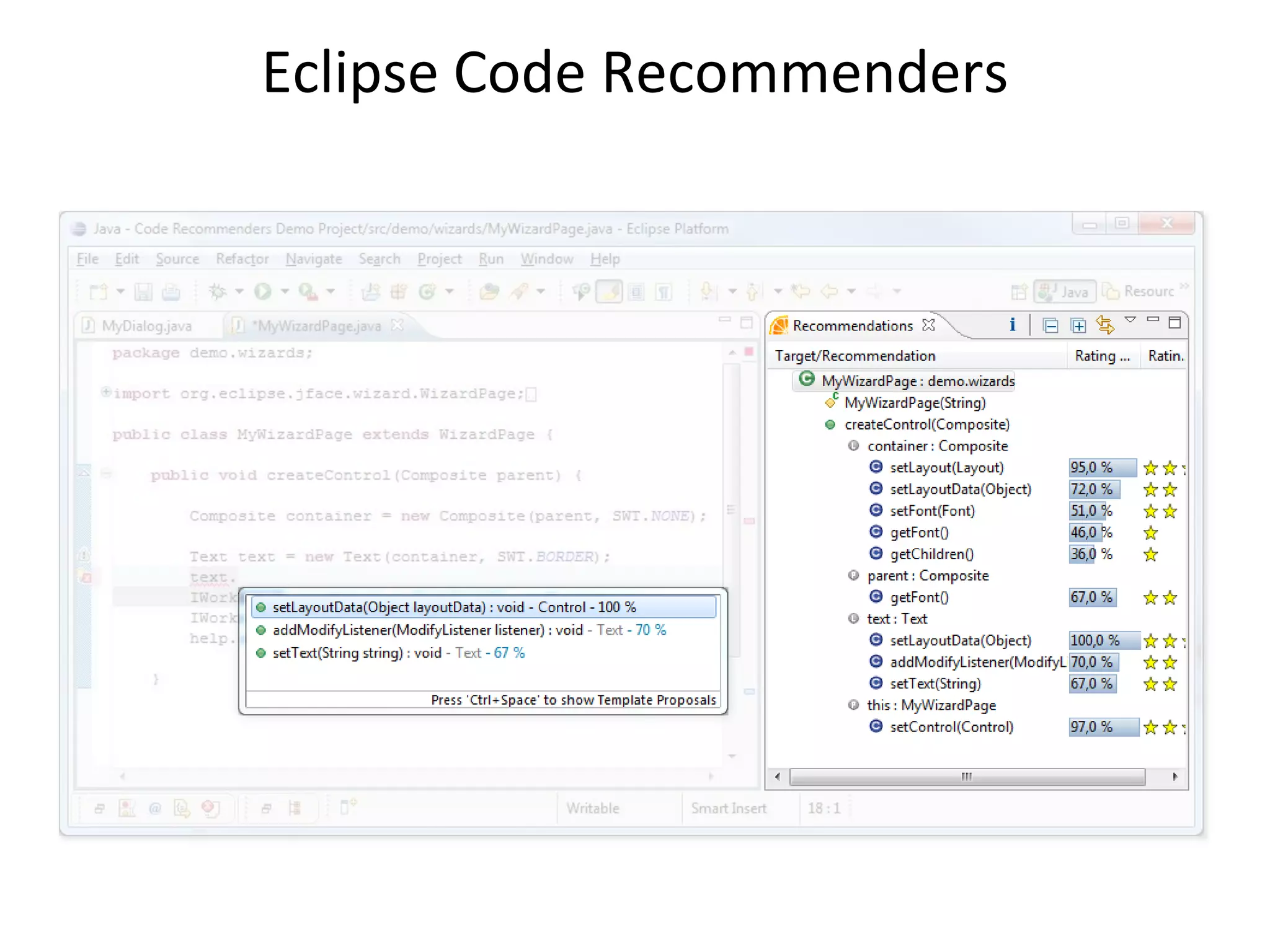Eclipse Code Recommenders
 