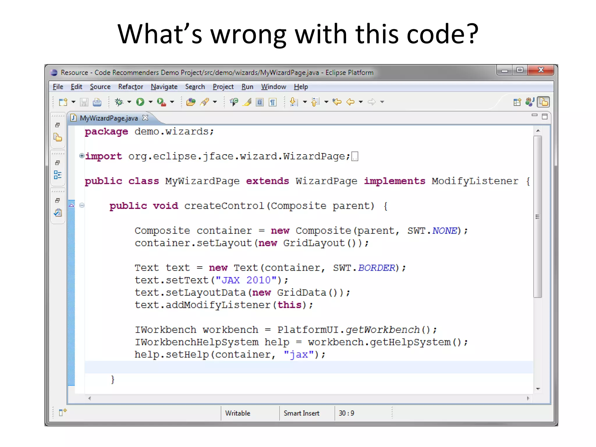 What’s wrong with this code?
 