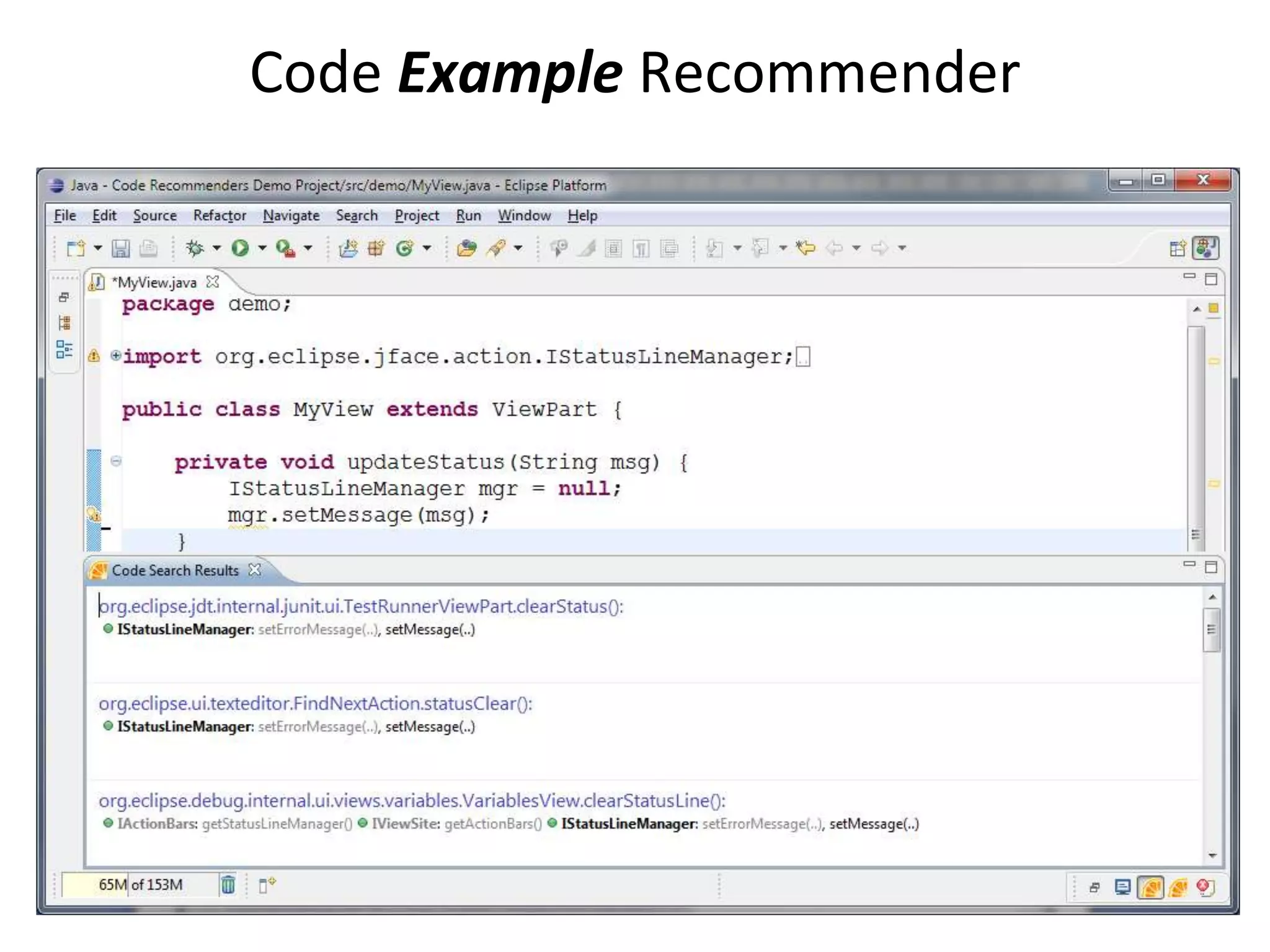 Code Example Recommender
 