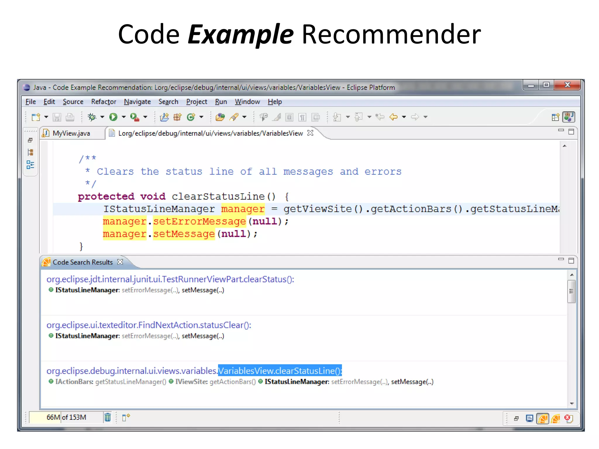 Code Example Recommender
 