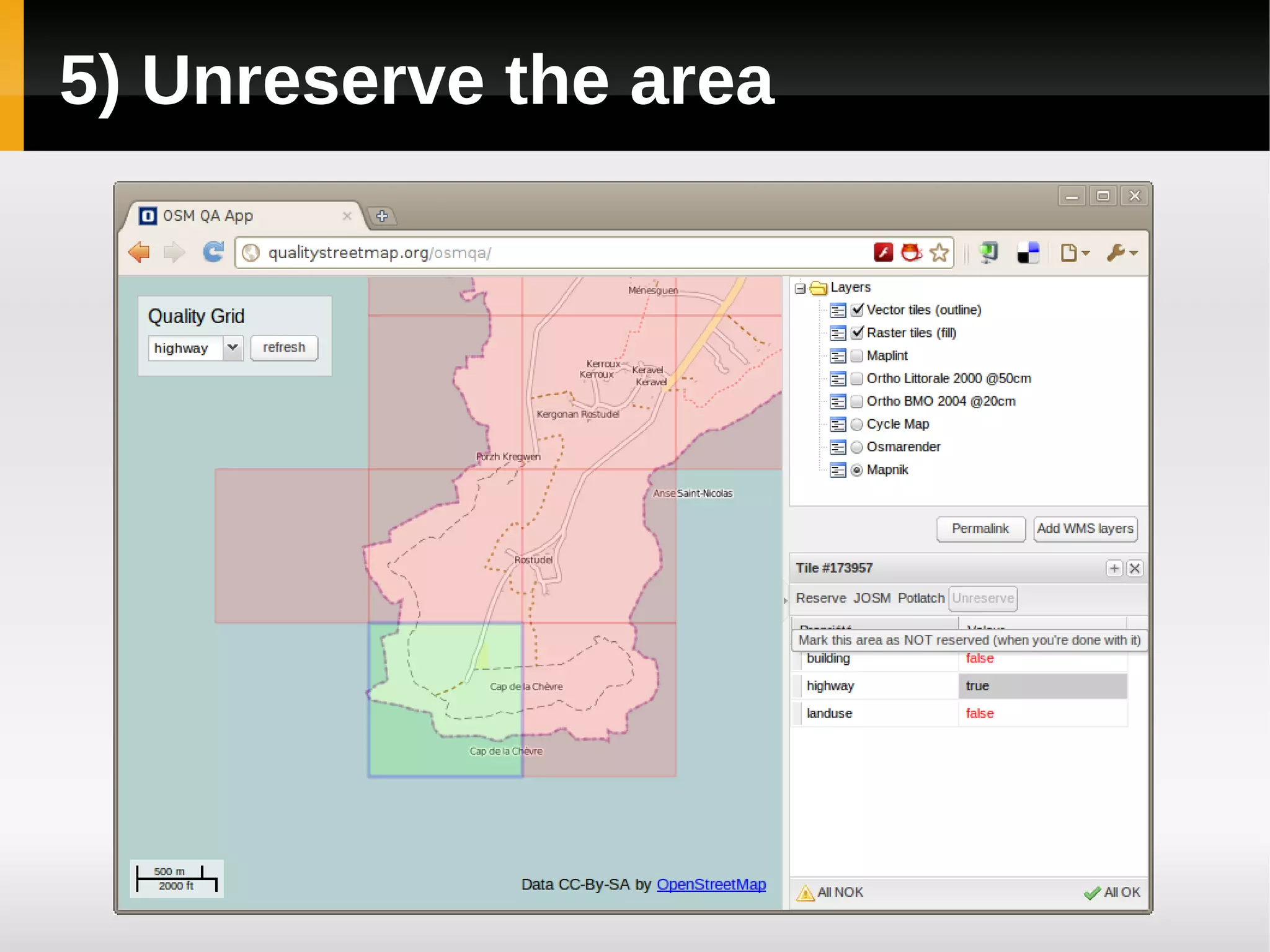 5) Unreserve the area
 