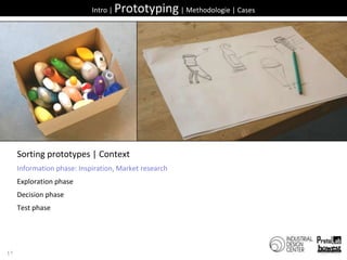 17Intro | Prototyping | Methodologie | CasesSortingprototypes | ContextInformationphase: Inspiration, Market researchExplorationphaseDecisionphaseTest phase