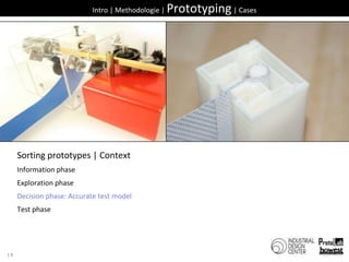 19Intro | Methodologie | Prototyping | CasesSorting prototypes | ContextInformationphaseExplorationphaseDecisionphase: Accurate test modelTest phase