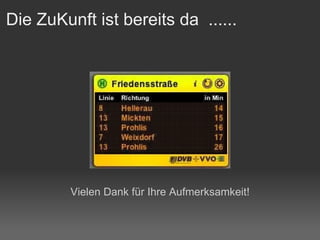 Die ZuKunft ist bereits da  ...... Vielen Dank für Ihre Aufmerksamkeit! 